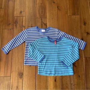 Hanna Andersson Bundle Of 2 Girls Long Sleeve Tops Sz 110 Striped 5/6 Cotton